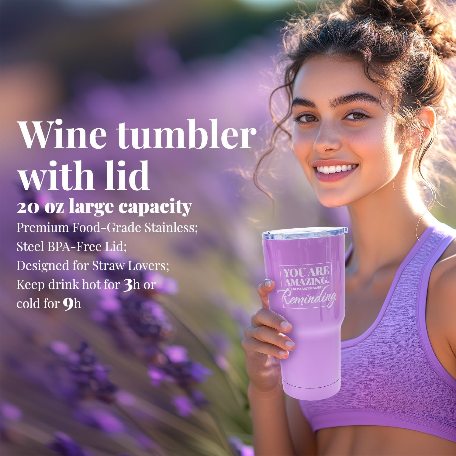 Indulge in Serenity: 8-Piece Lavender Bath and Body Gift Set with Stylish 20oz Tumbler - Perfect Get Well Soon & Birthday Surprise for Women!