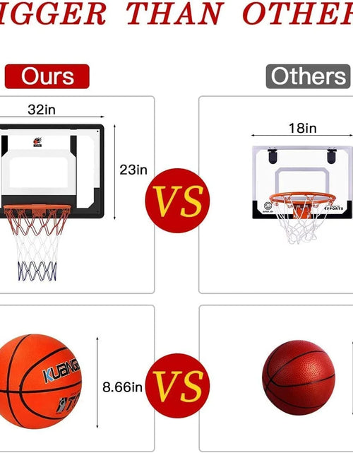 Load image into Gallery viewer, Wall Mount Large Basketball Hoop with Door Hooks, 32&quot; X 23&quot; Backboard, Ball and Rim, Outdoor Lndoor Basketball Hoops Games Set for Youth Adults Kids Gifts

