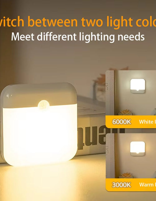 Load image into Gallery viewer, LED Motion Sensor Light Wireless LED Night Light Type C Rechargeable Night Light Cabinet Wardrobe Lamp Staircase for Kitchen LED
