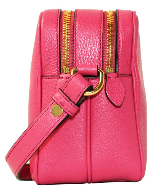 Load image into Gallery viewer, New  Argilla Grey Vitello Phenix Leather Double Zip Crossbody Bag 1BH079
