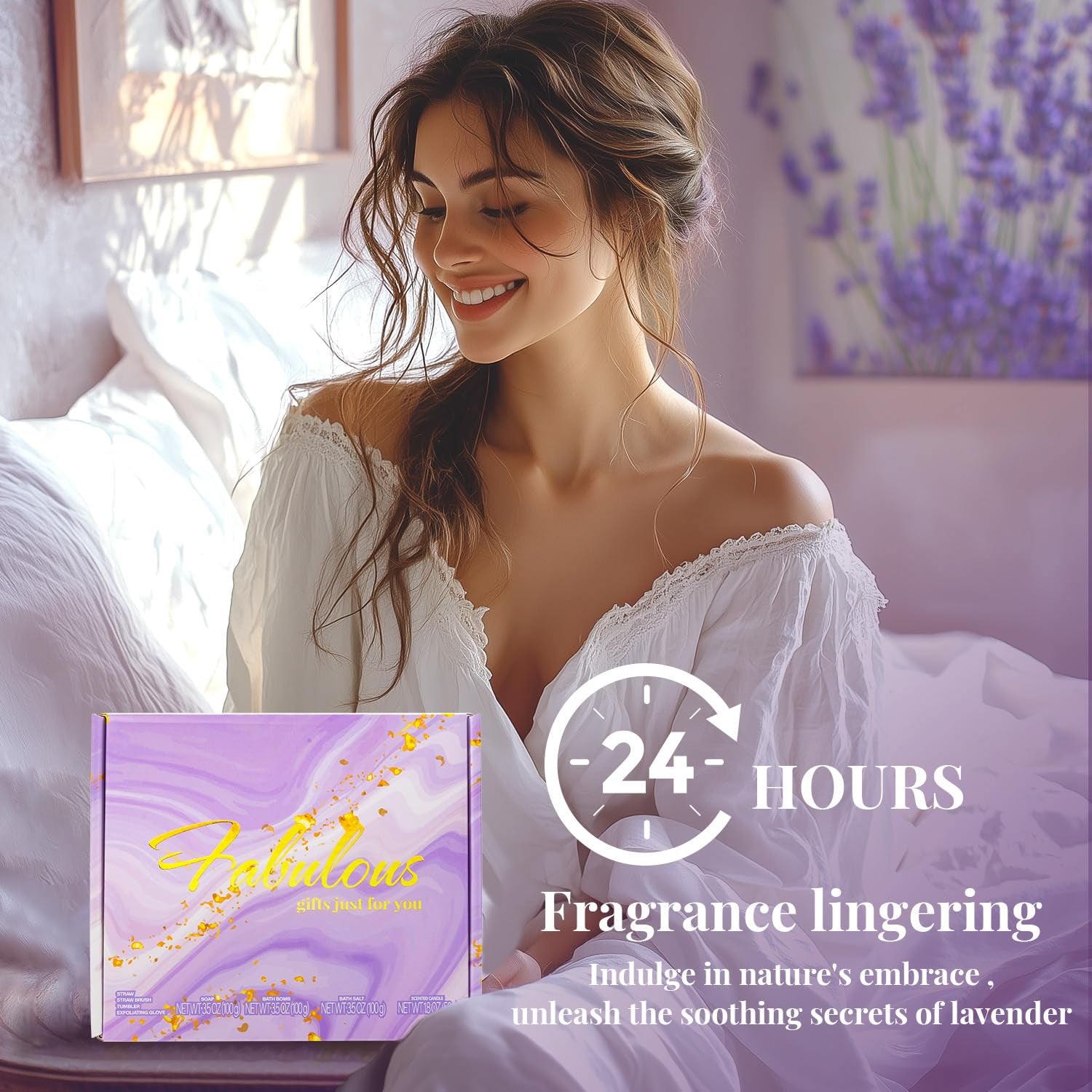 Indulge in Serenity: 8-Piece Lavender Bath and Body Gift Set with Stylish 20oz Tumbler - Perfect Get Well Soon & Birthday Surprise for Women!