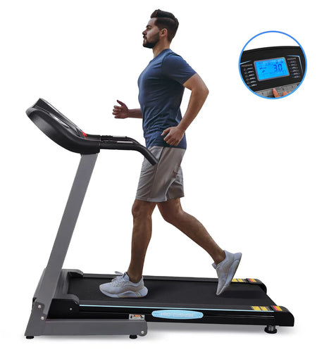 2.5 HP Folding Treadmill with 12 Levels Auto Incline 8.5 Mph Speed 15 Preset Program, 220Lbs Max Weight, for Home Gym