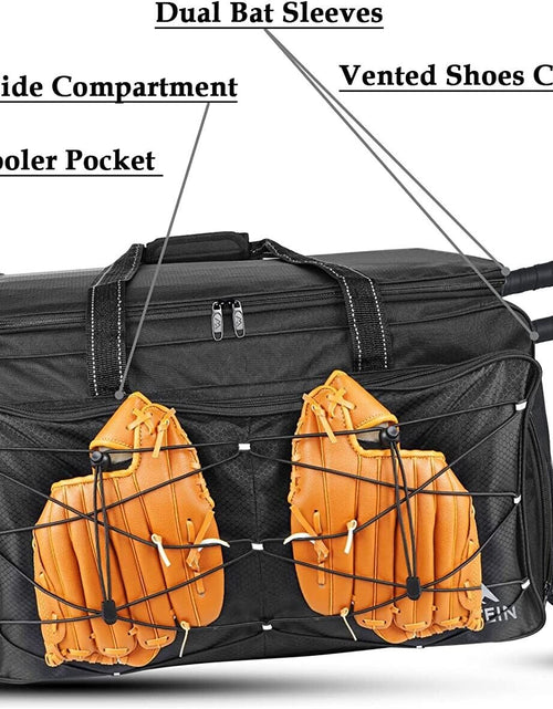 Load image into Gallery viewer, Baseball Softball Bag Extra Large Catchers Gear Duffle Bag Vented Shoes
