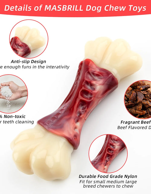 Load image into Gallery viewer, Large Dog Toys for Aggressive Chewers, Dog Toys for Large Dogs, Tough Dog Bone Chew Toys for Medium/ Large Dogs, Toothbrush Dog Toys for Aggressive Chewers Large Breed
