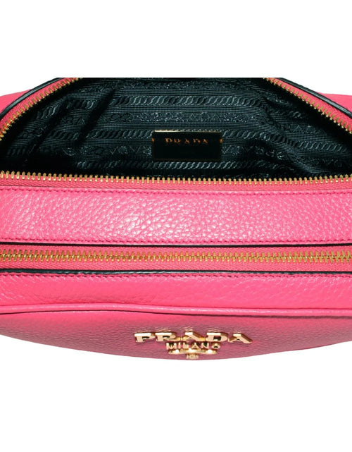 Load image into Gallery viewer, New  Argilla Grey Vitello Phenix Leather Double Zip Crossbody Bag 1BH079
