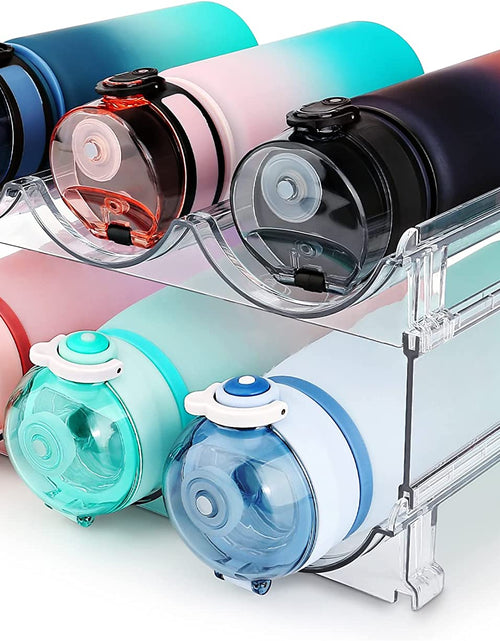 Load image into Gallery viewer, Water Bottle Organizer for Cabinet, Water Bottle Storage Organizer, 2 Packs Water Bottle Storage Rack, Water Bottle Holder for Cabinet, Stackable Water Bottle Storage Rack

