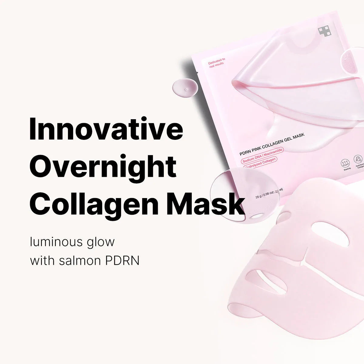 Overnight Collagen Mask Salmon DNA PDRN Face Mask for Glass Glow Skin Elasticity Hydrating Firming Smooth Korean Skincare