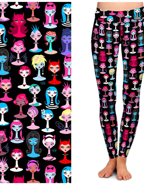 Load image into Gallery viewer, &quot;Goth Dolls&quot; Leggings by Miss Fluff x Lipstick &amp; Chrome

