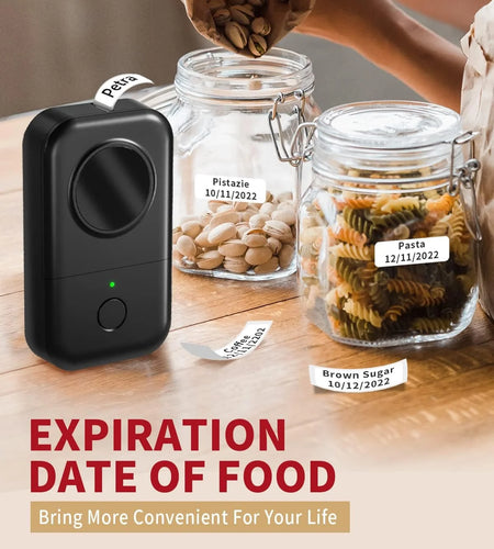 Label Maker Machine with Tape - D30 Thermal Smart Mini Label Printer - Bluetooth Wireless Portable Labeling Printer(Black)