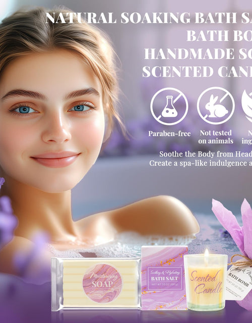 Load image into Gallery viewer, Indulge in Serenity: 8-Piece Lavender Bath and Body Gift Set with Stylish 20oz Tumbler - Perfect Get Well Soon &amp; Birthday Surprise for Women!
