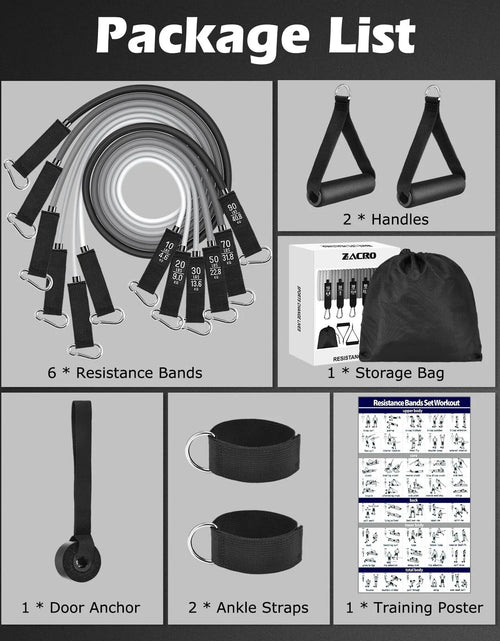 Load image into Gallery viewer, Resistance Bands Set, 270 Lbs Heavy Exercise Resistance Bands with Handles Door Anchor for Muscle Training Stretching Workout Bands for Home Gym

