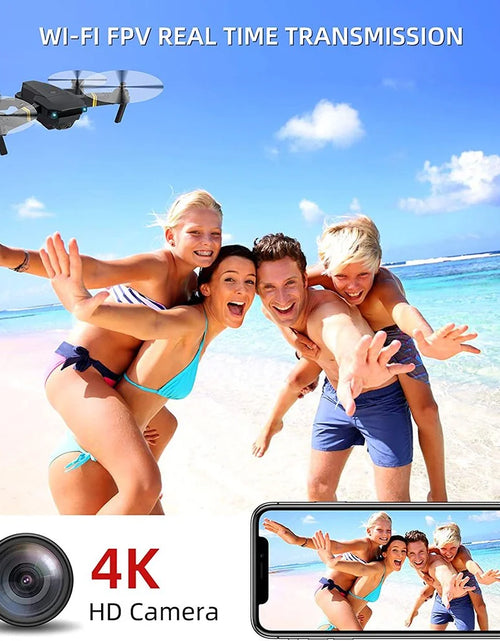 Load image into Gallery viewer, Drone with Camera 4K, Drones for Adults, Wifi FPV RC Quadcopter with Multiple Flight Modes, 3D Flip Foldable Mini Drones Toys Gifts for Kids Beginners, Headless Mode, One Key Start Mode
