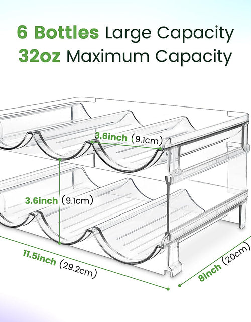 Load image into Gallery viewer, Water Bottle Organizer for Cabinet, Water Bottle Storage Organizer, 2 Packs Water Bottle Storage Rack, Water Bottle Holder for Cabinet, Stackable Water Bottle Storage Rack
