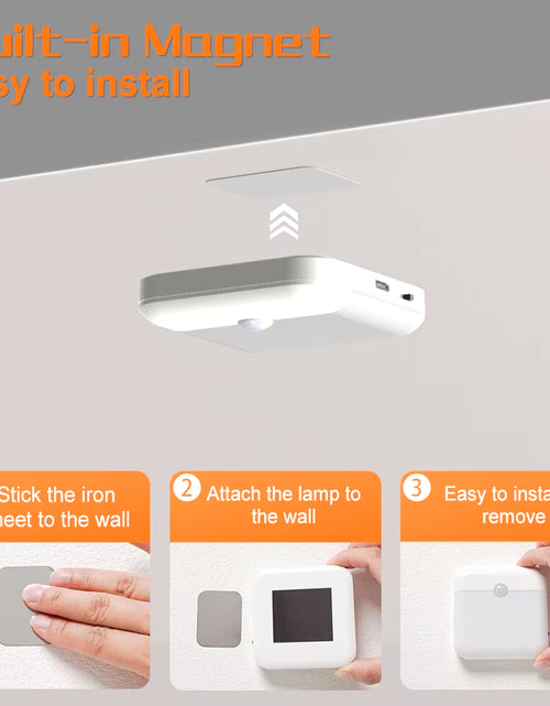 Load image into Gallery viewer, LED Motion Sensor Light Wireless LED Night Light Type C Rechargeable Night Light Cabinet Wardrobe Lamp Staircase for Kitchen LED
