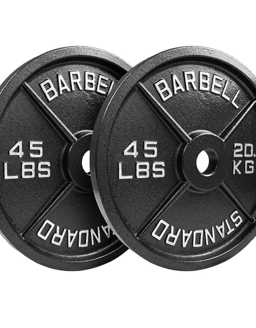 Load image into Gallery viewer, Steel Olympic Plates 175Lb Set - Olympic Standard Premium Coated 2.5Lb, 5Lb, 10Lb, 25Lb, 45Lb Pairs for Weight Lifting Powerlifting

