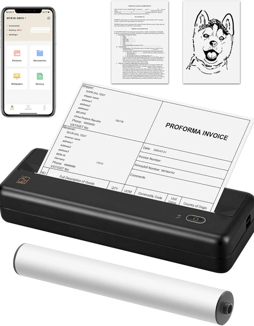 Load image into Gallery viewer, HPRT MT810 Portable Printer, A4 Wireless Bluetooth Travel Printer, Thermal Printer Support 8&quot; &amp; 4&quot; Thermal Roll Paper Suitable for Home Vehincles Office Business
