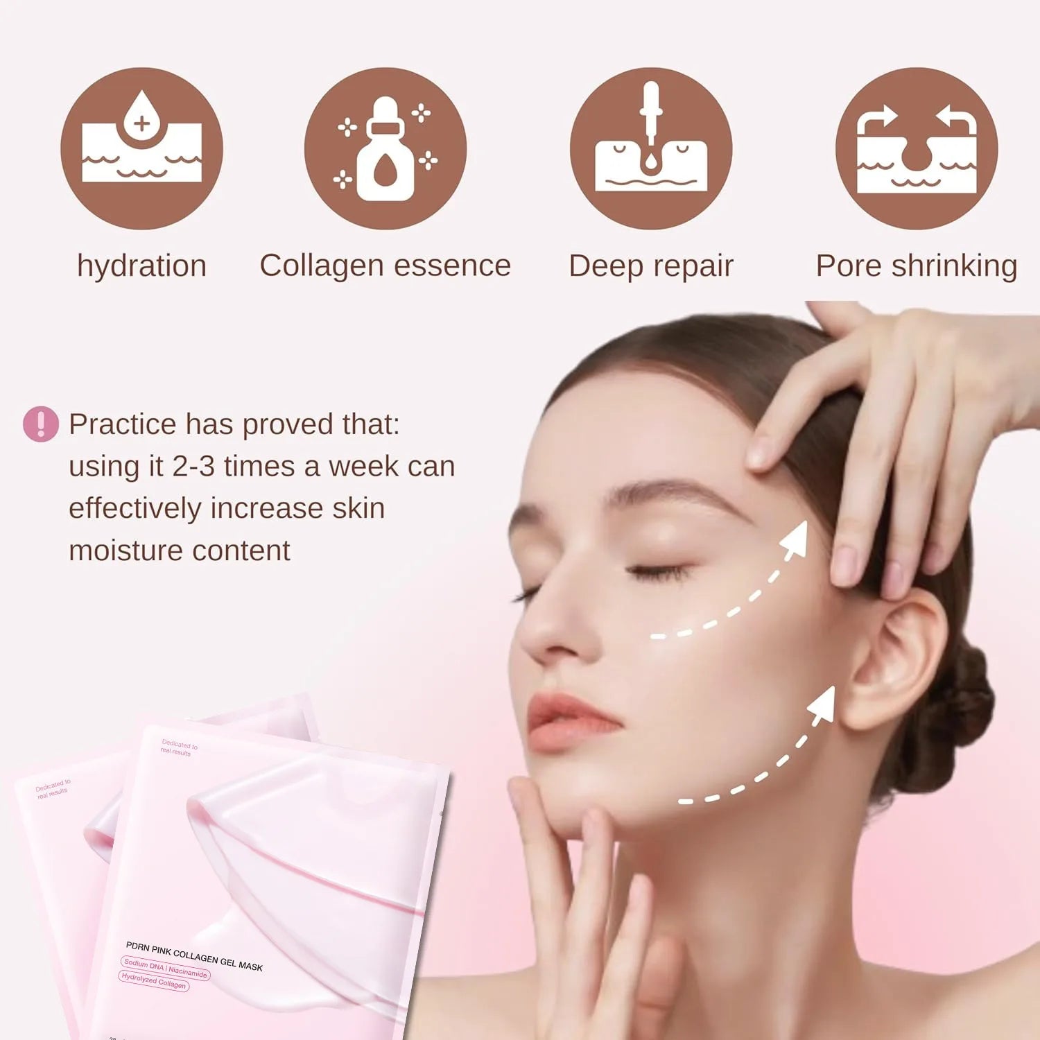 Overnight Collagen Mask Salmon DNA PDRN Face Mask for Glass Glow Skin Elasticity Hydrating Firming Smooth Korean Skincare