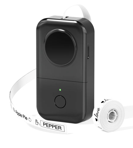 Label Maker Machine with Tape - D30 Thermal Smart Mini Label Printer - Bluetooth Wireless Portable Labeling Printer(Black)