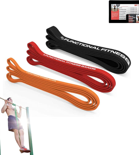 Pull up Assistance and Resistance Bands, Set of 3 Exercise Bands