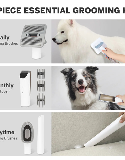 Load image into Gallery viewer, 2L Dog Grooming Kit Pet Grooming Vacuum Dog Clippers 13000Pa Dog Brush 4 in 1 Low Noise Pet Supplies for Shedding Dog Cat Hair Removal Tool Home Cleaning
