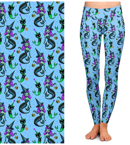 "MerWitch & Her MerCat" Leggings by Miss Fluff x Lipstick & Chrome