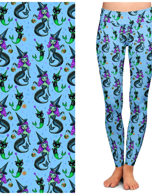 Load image into Gallery viewer, &quot;MerWitch &amp; Her MerCat&quot; Leggings by Miss Fluff x Lipstick &amp; Chrome
